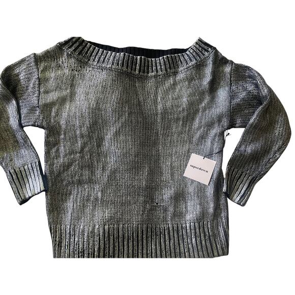 New w/ Flaw Superdown Marla Metallic Womens Sweater Size Small - Picture 1 of 4